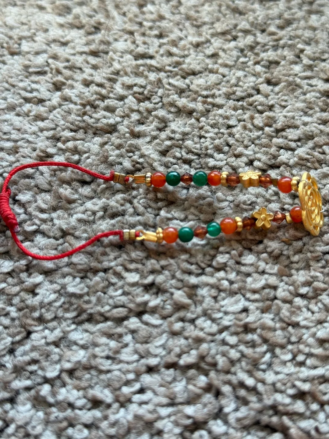 Beaded Bracelet with Gold Charm thumbnail