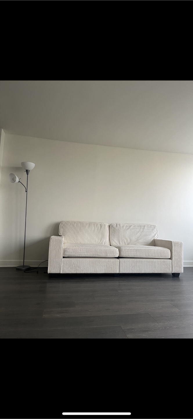 Cream Corduroy Sofa - Move Out Sale! - photo 3