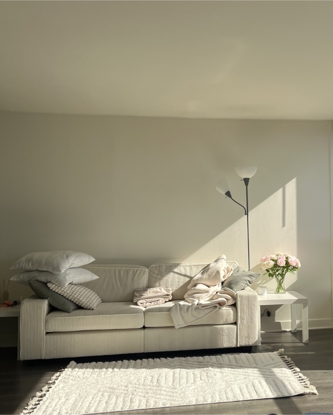 Cream Corduroy Sofa - Move Out Sale!