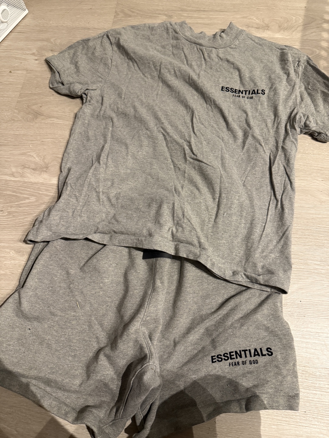 Essentials Grey T-shirt and Shorts Set - photo 2