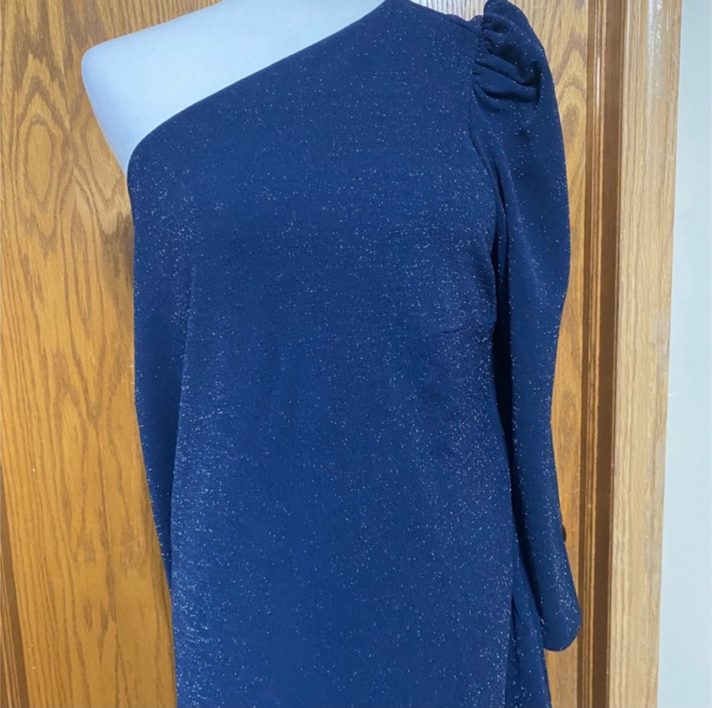 plus size dark navy blue long sleeve bodycon dress - photo 2