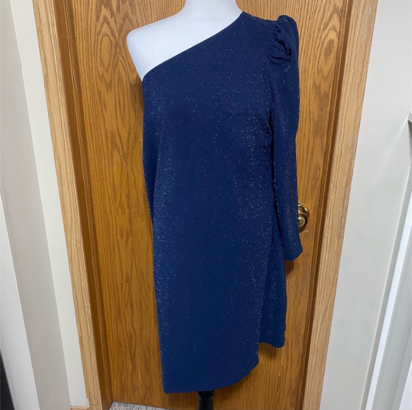 plus size dark navy blue long sleeve bodycon dress