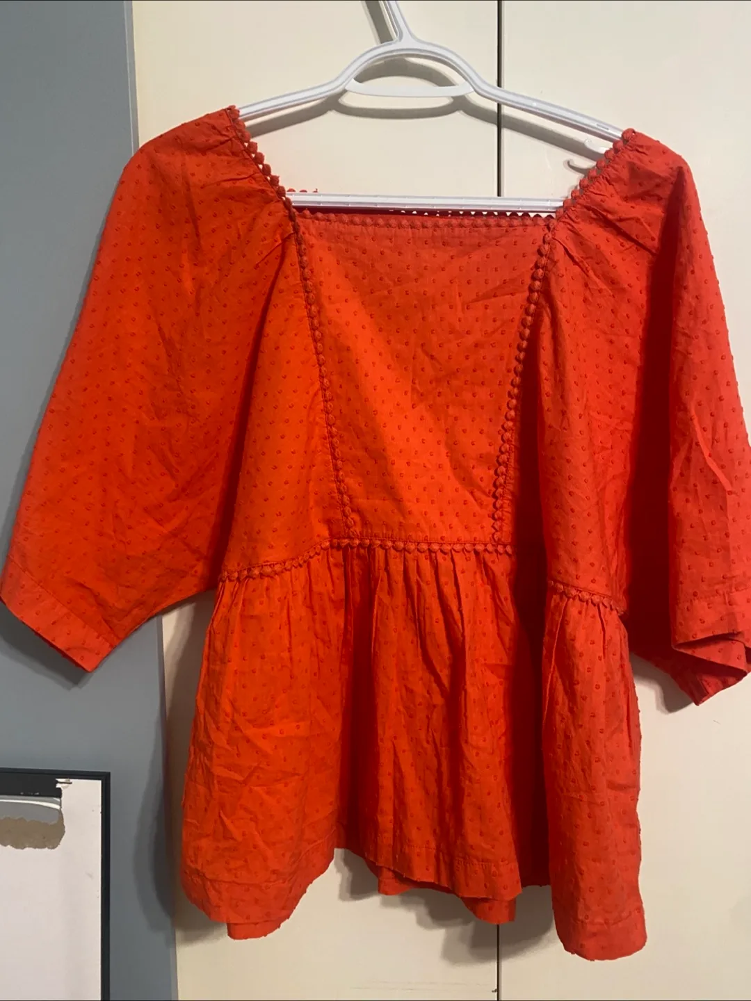 Orange Square Neckline Top thumbnail