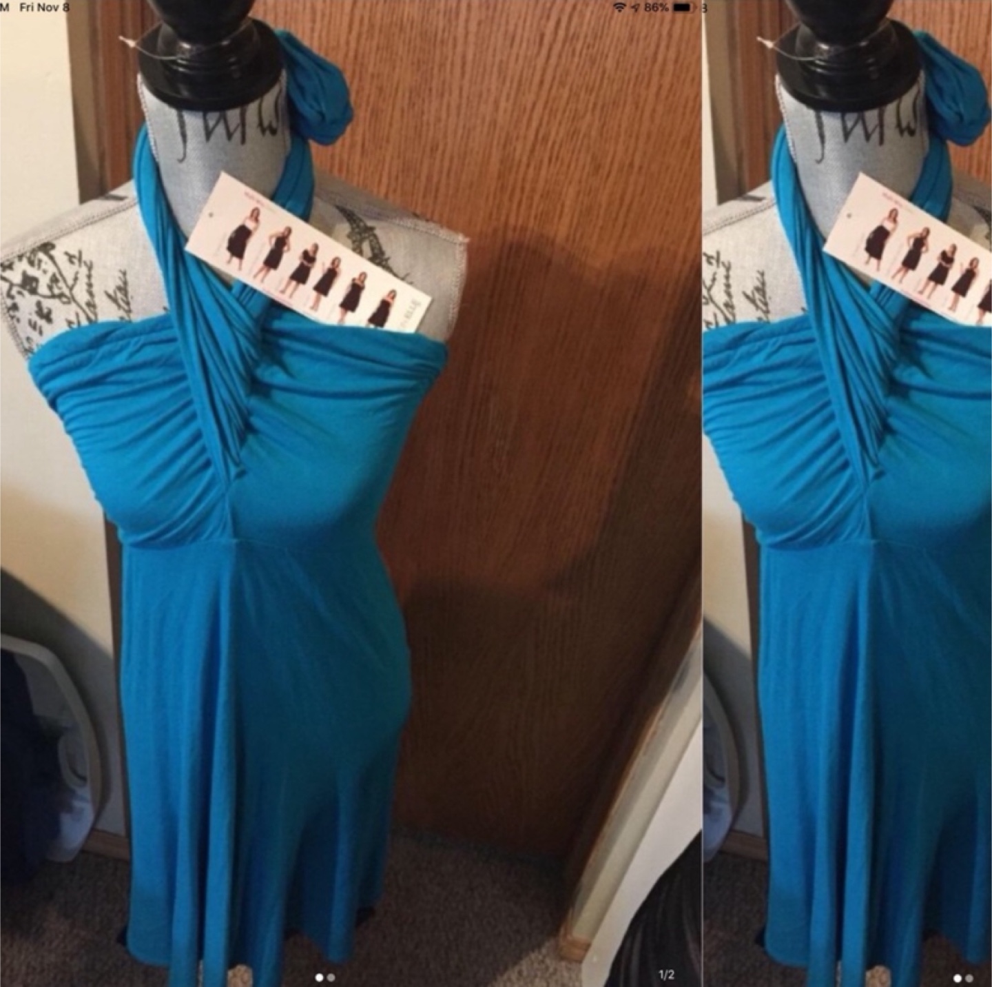 Plus size blue 6 in 1  dress