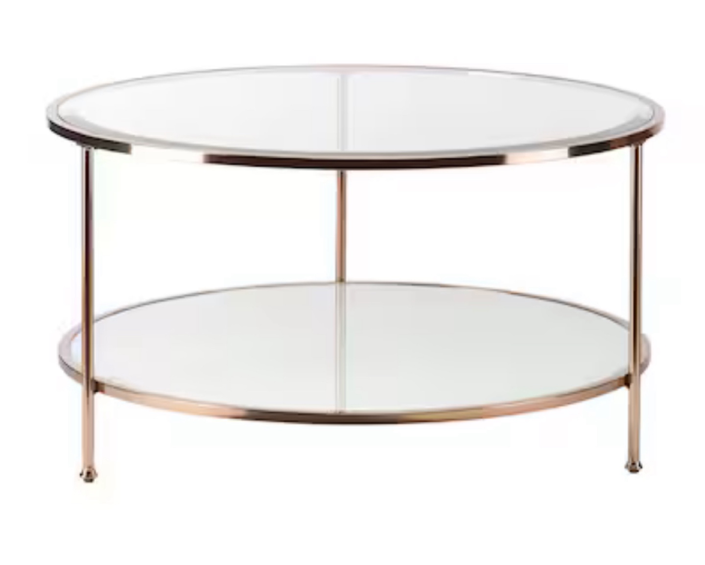 Clear glass round coffee table