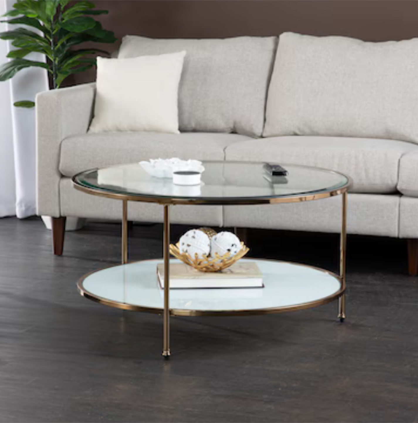 Clear glass round coffee table - photo 2
