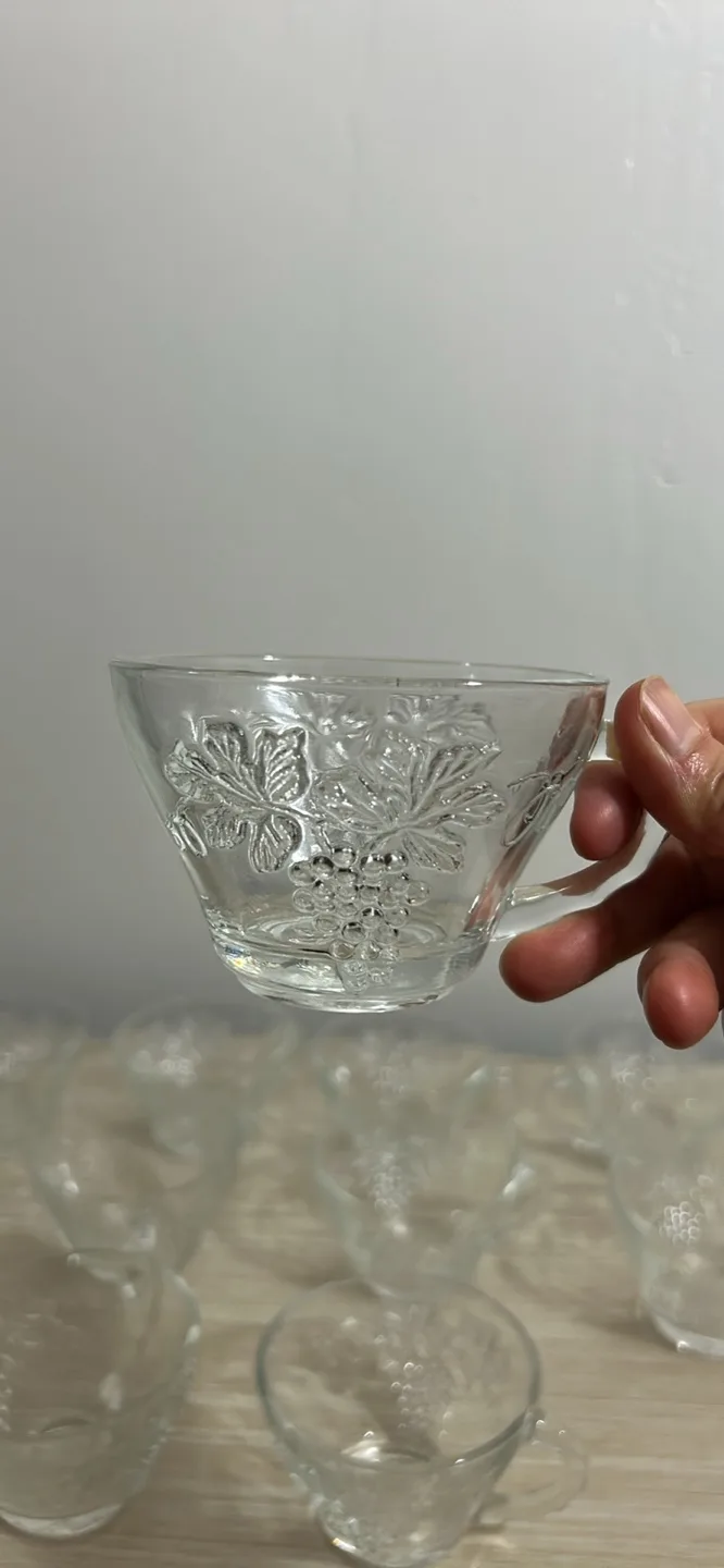 12 Vintage Glass Tea Cups thumbnail