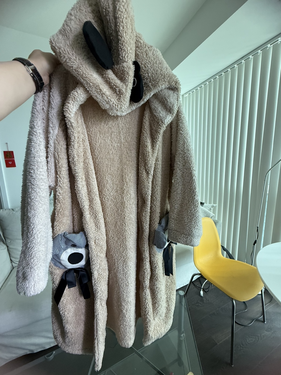 Cozy Fleece Robe with Bear Details - photo 2