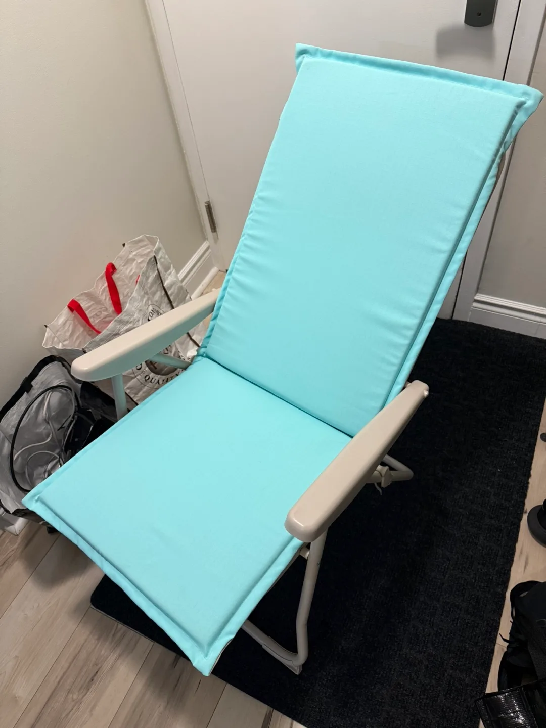 IKEA folding portable foldable chair and chair pad thumbnail