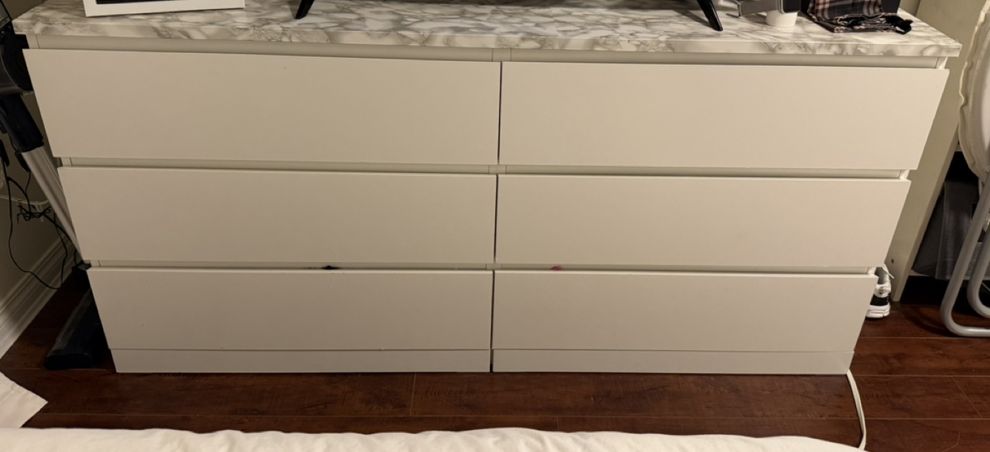 Ikea malm dresser White Six-Drawer Dresser