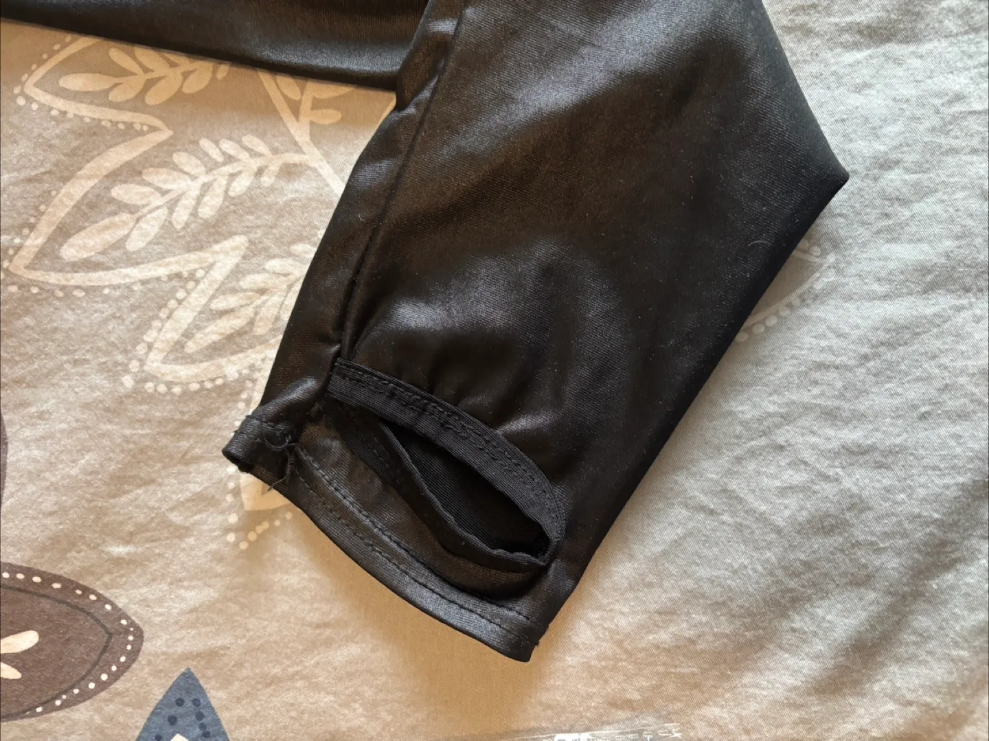 Shiny Black Leggings with stirrup- small/med petite image indicator(3)