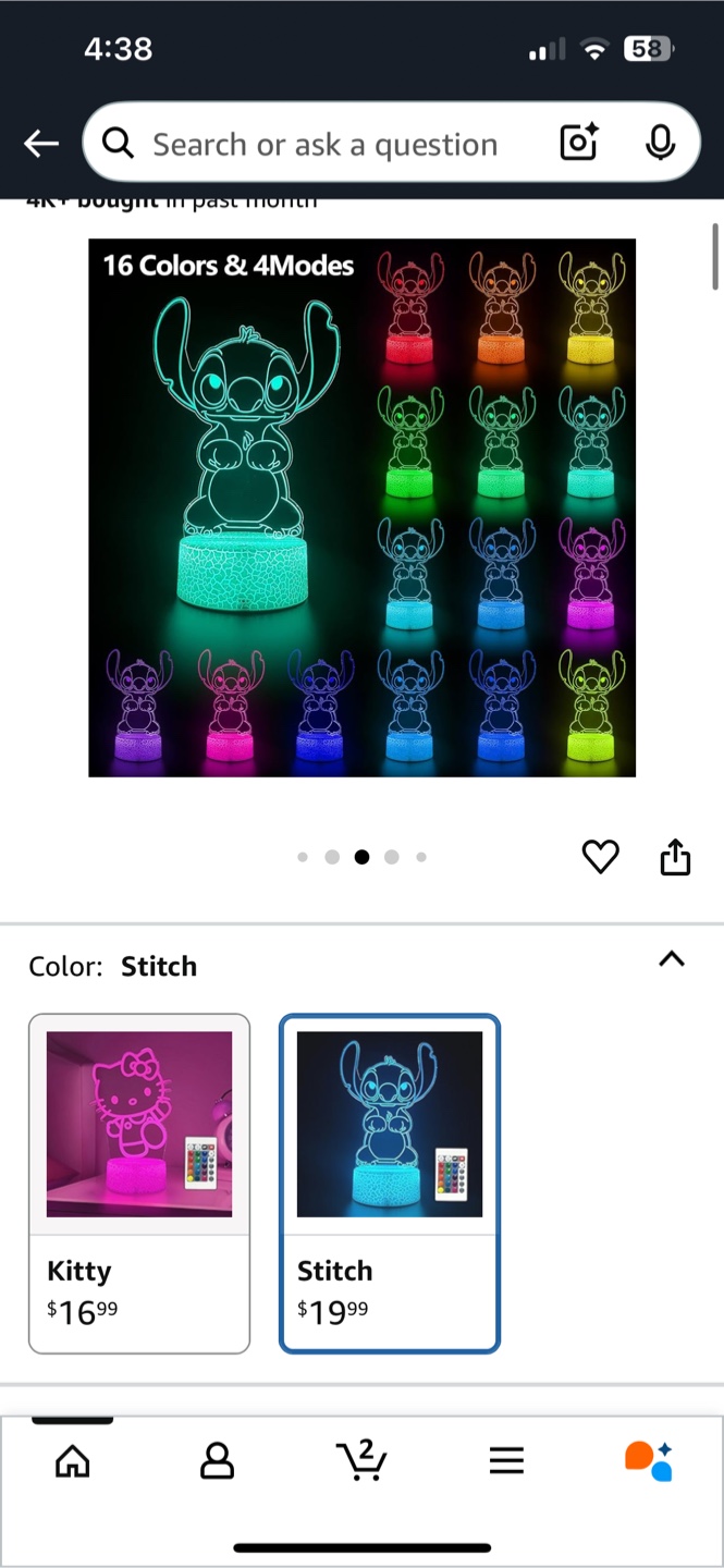 Stitch 3D LED Night Light - photo 4