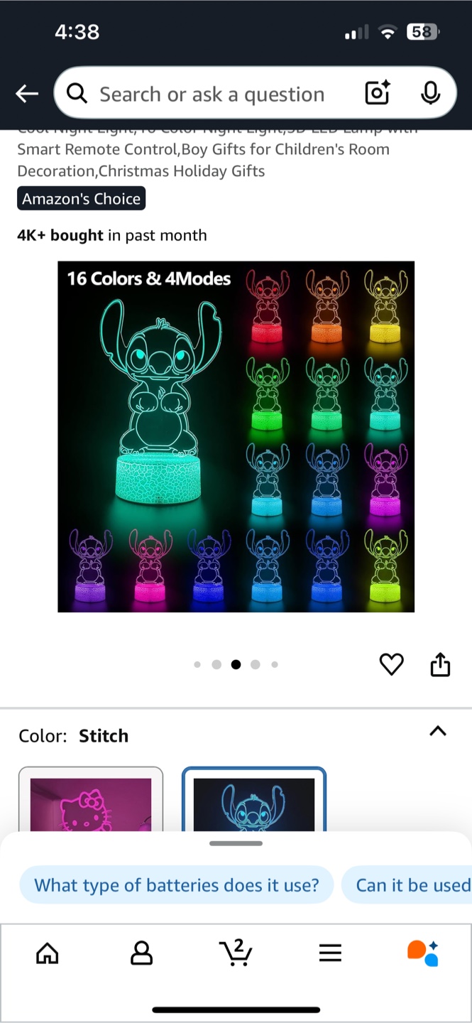 Stitch 3D LED Night Light - photo 2
