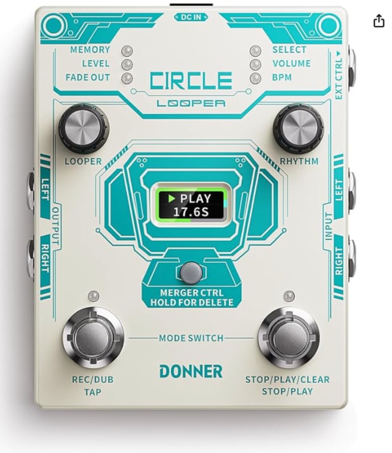 Donner Circle Looper Pedal new never used - photo 2