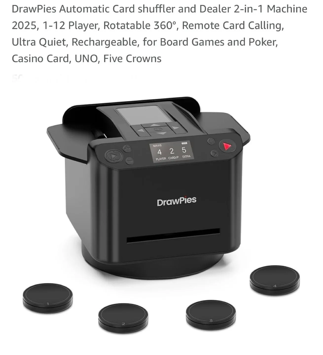 DrawPies Automatic Card Shuffler and Dealer Machine thumbnail