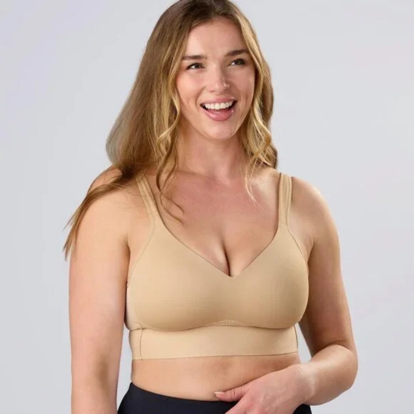 2 Pack Molded Cup Bra with Wrap Back Size XL Black Beige - photo 3
