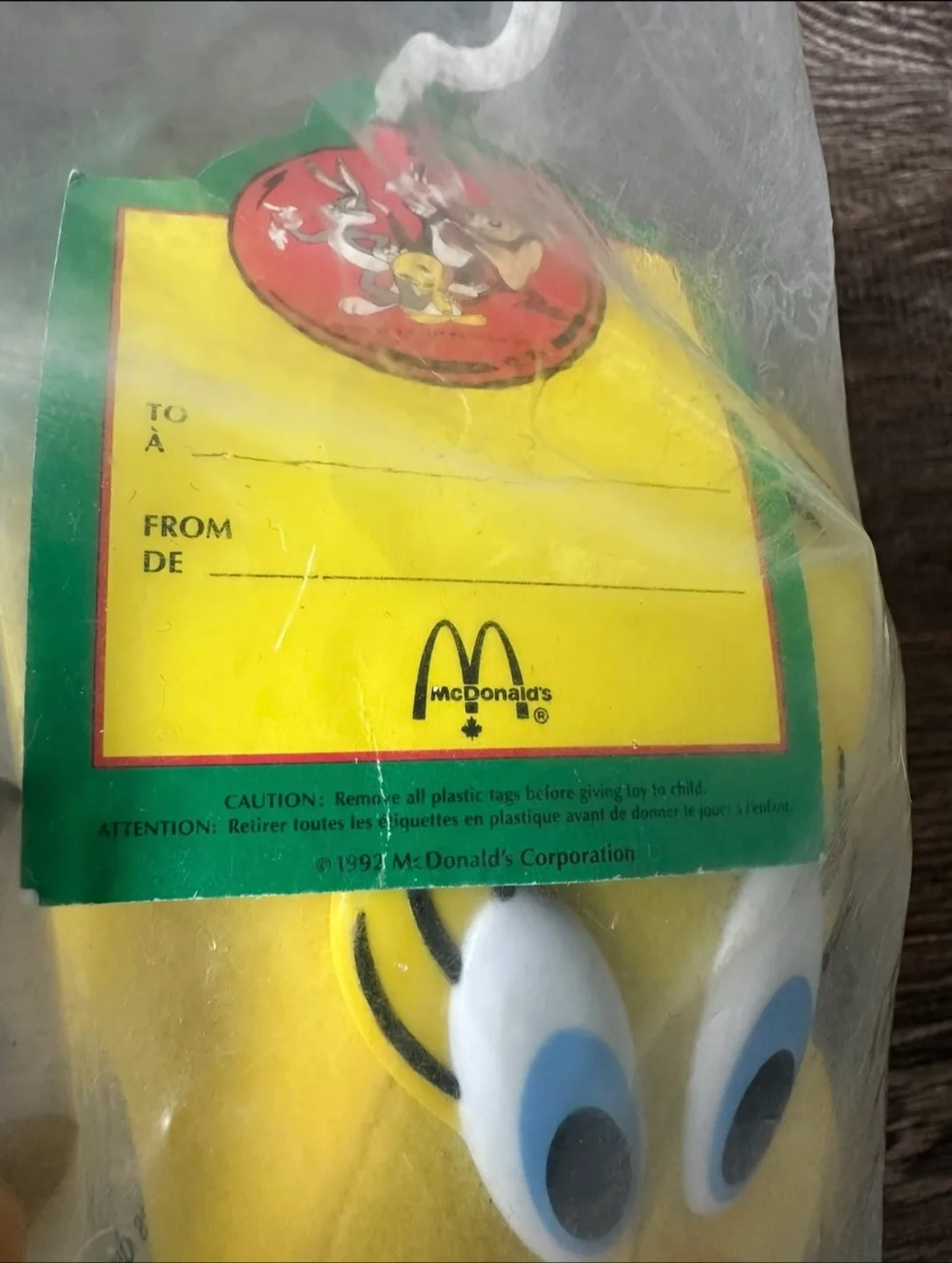 Brand new vintage McDonald's 1992 Taz & Tweety Plush Toys image indicator(2)