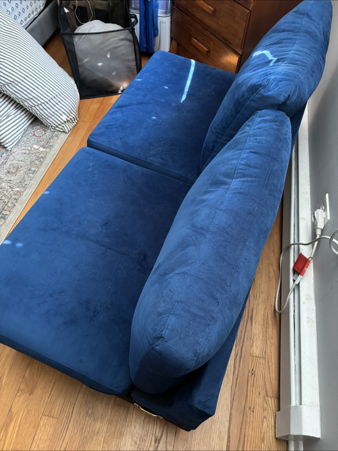 Blue Velvet Couch(LoveSeat) - photo 5