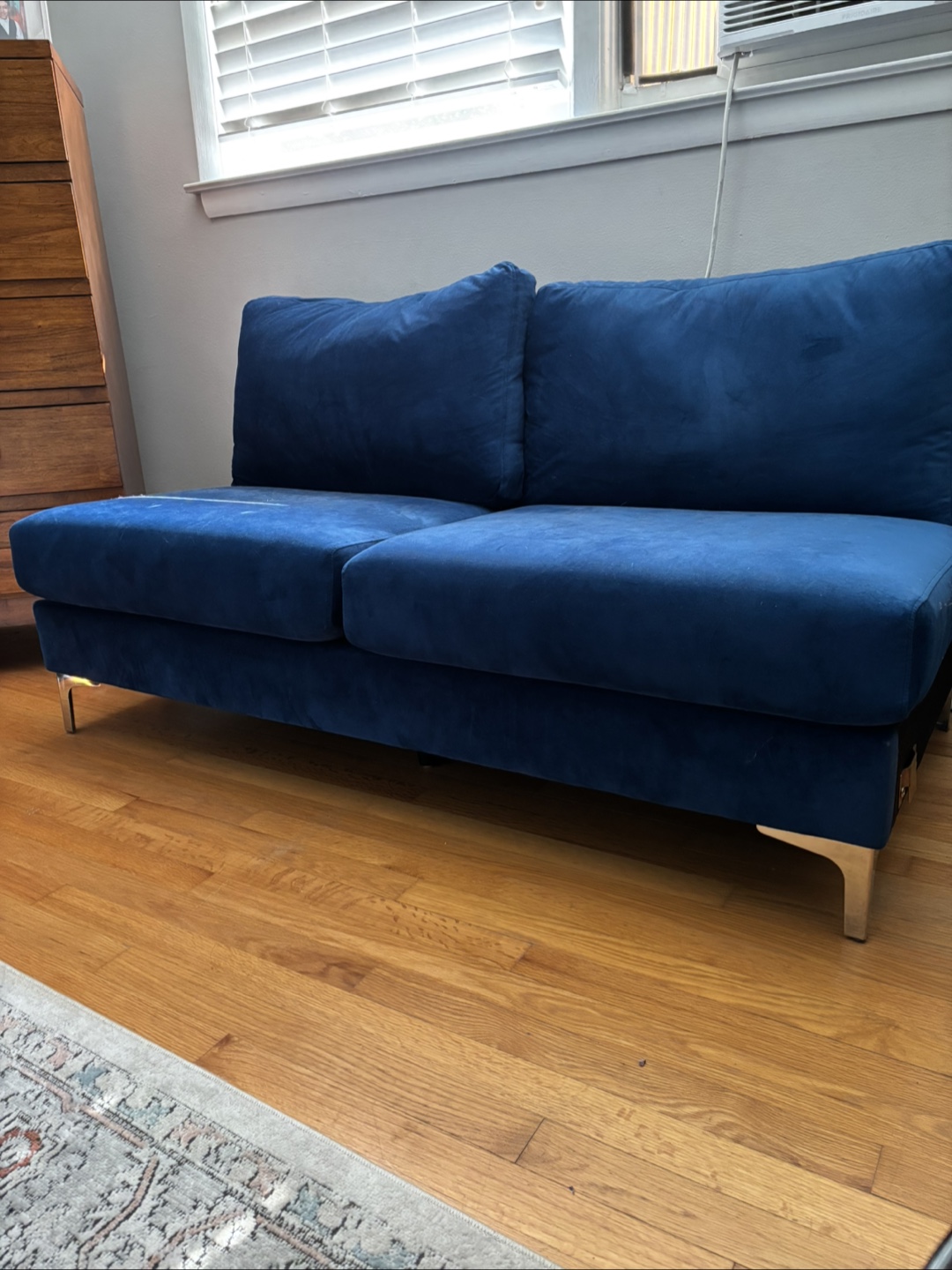 Blue Velvet Couch(LoveSeat) - photo 2