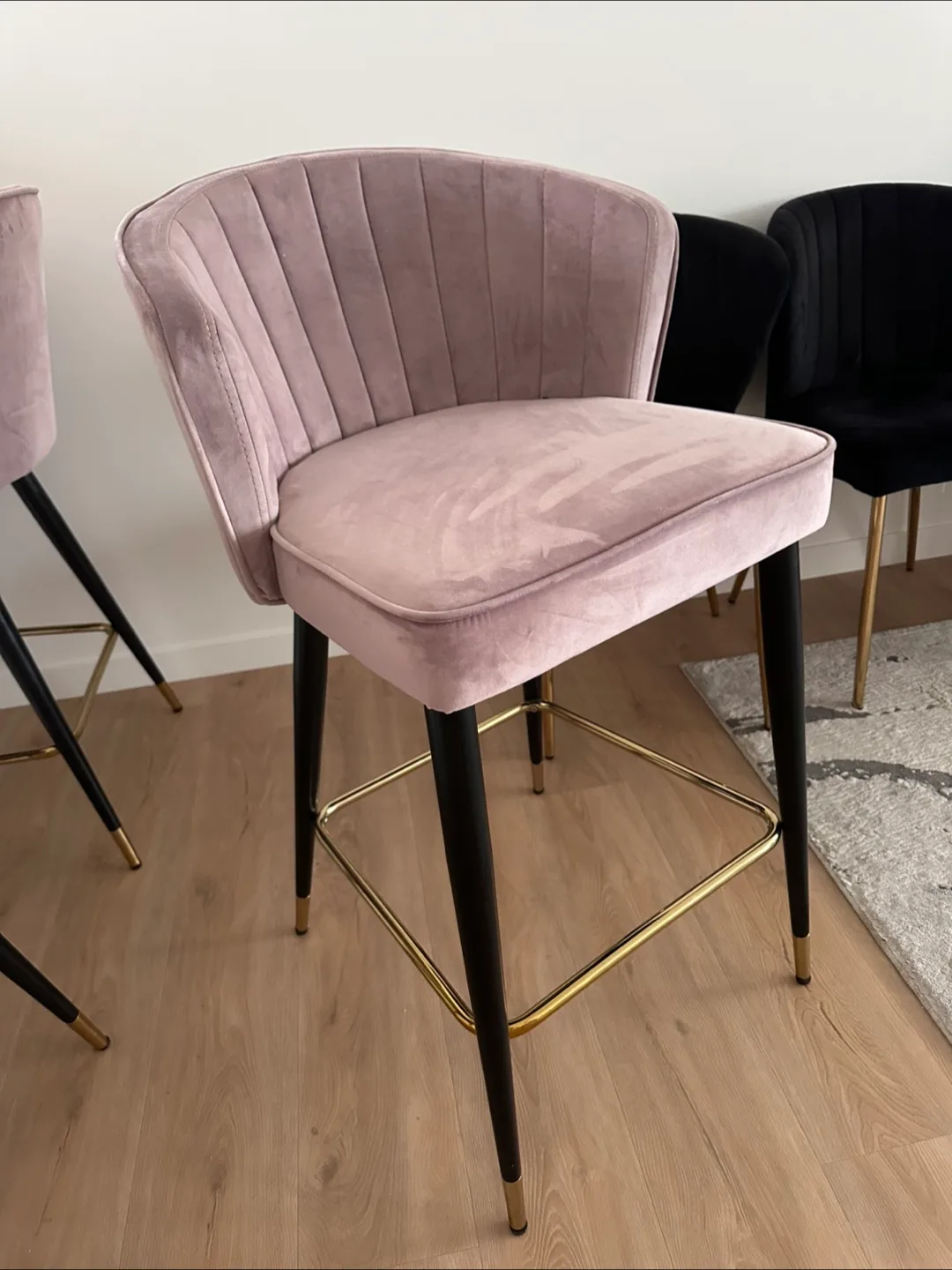 Pink Velvet Bar Stools thumbnail