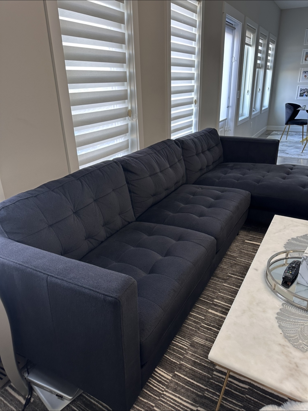 Dark Grey Sectional Couch - photo 2