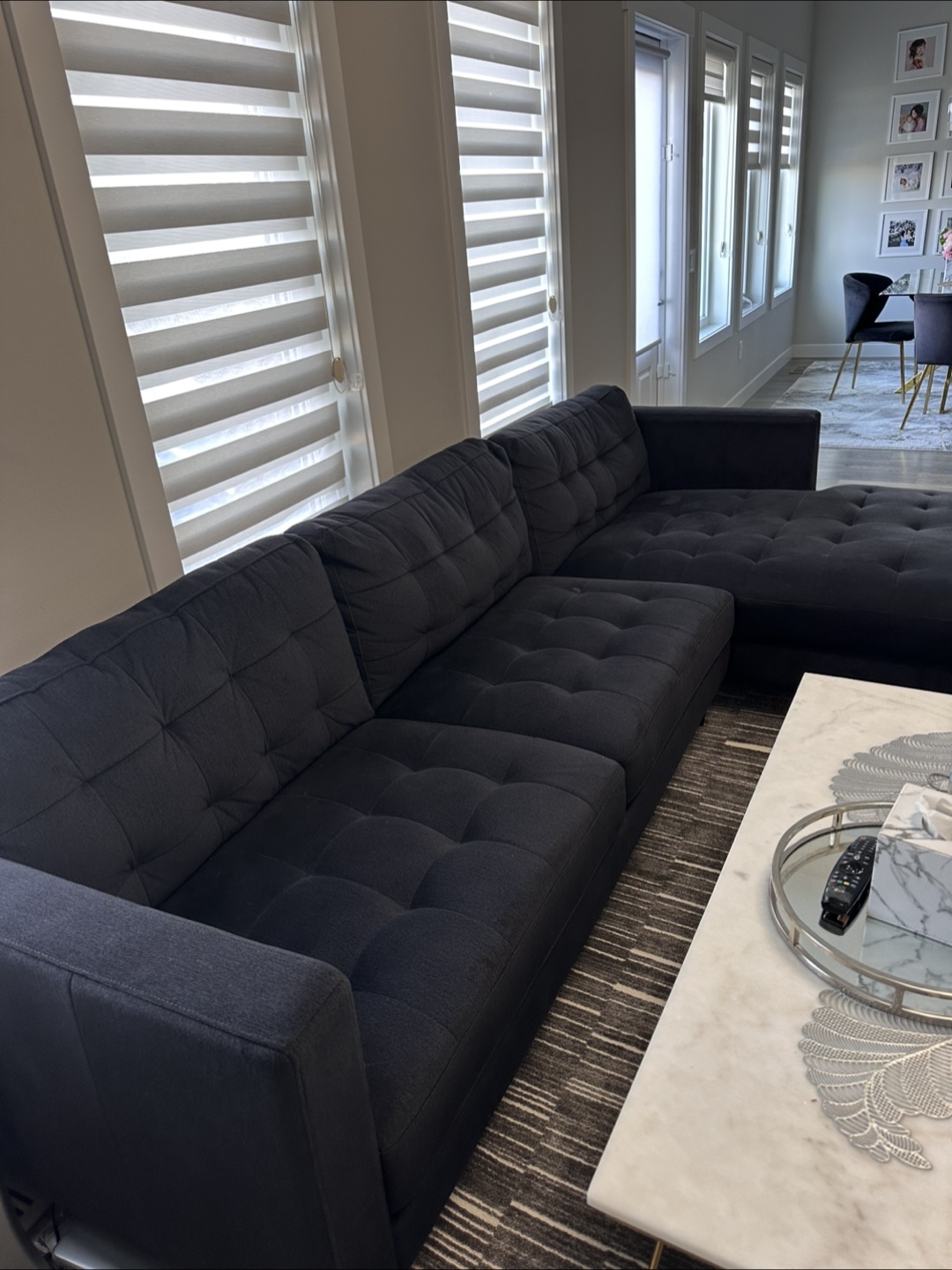 Dark Grey Sectional Couch - photo 3