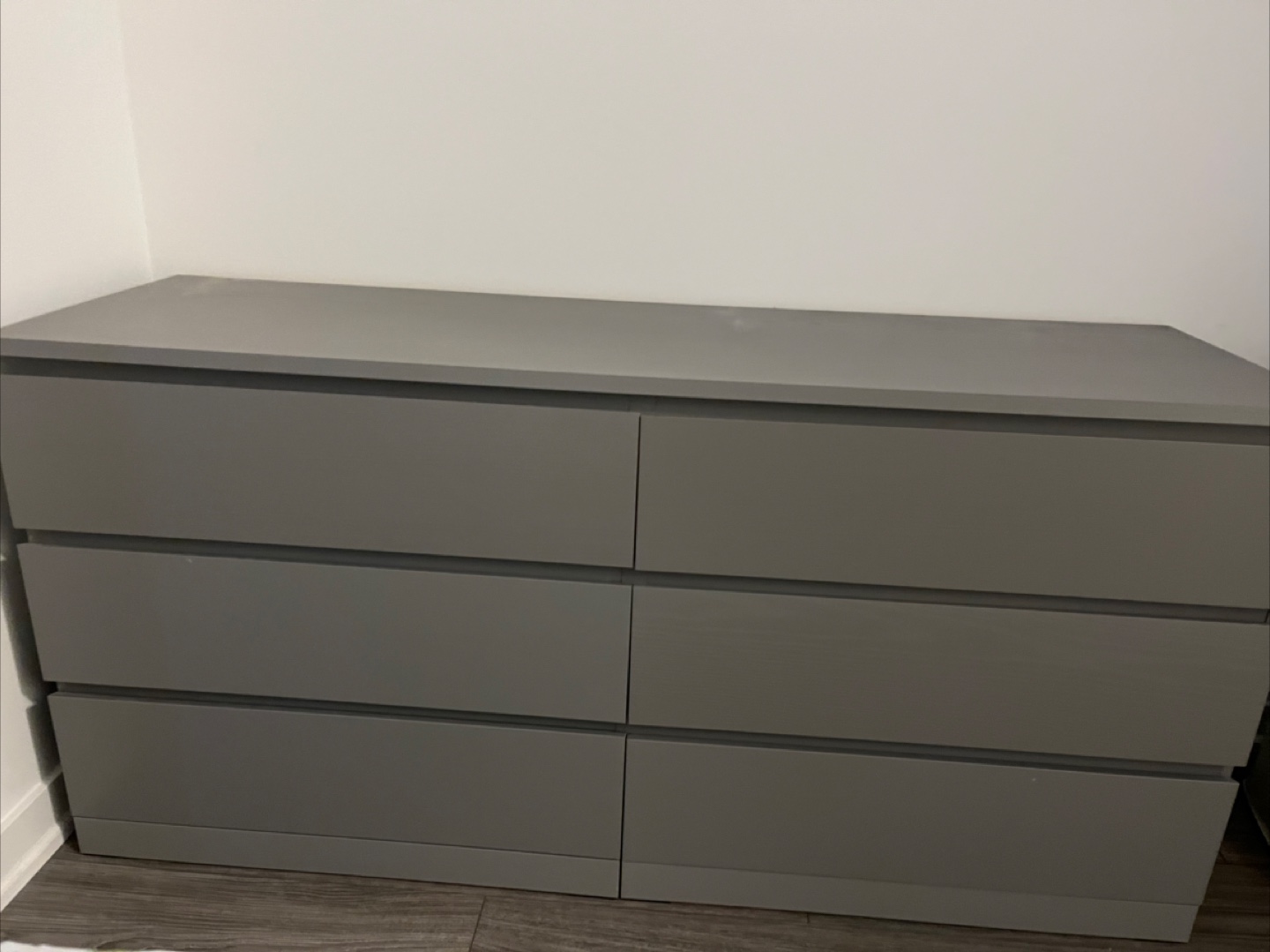 Gray Six-Drawer Dresser