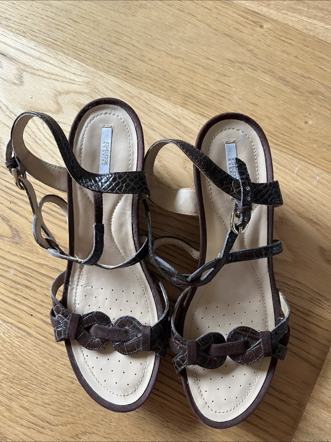 Geox Respira brown Italian leather sandals EU41