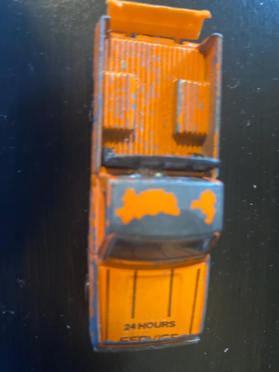 Vintage Orange Service Truck Toy thumbnail