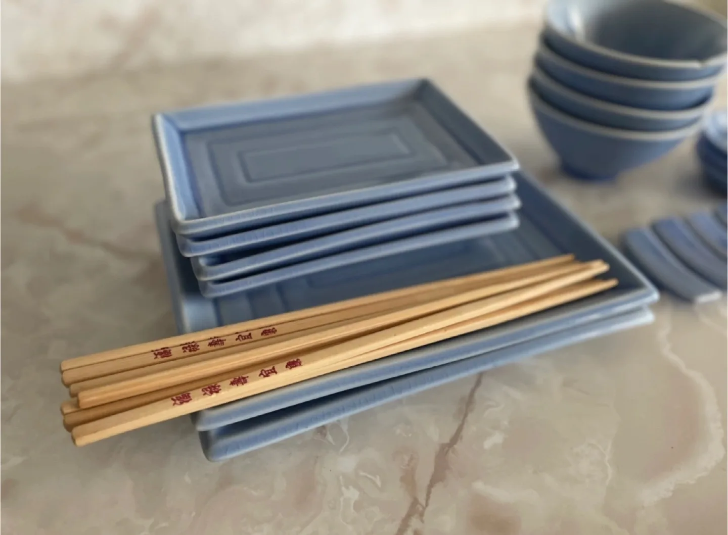Blue Ceramic Sushi/ Japanese Dinner Set thumbnail