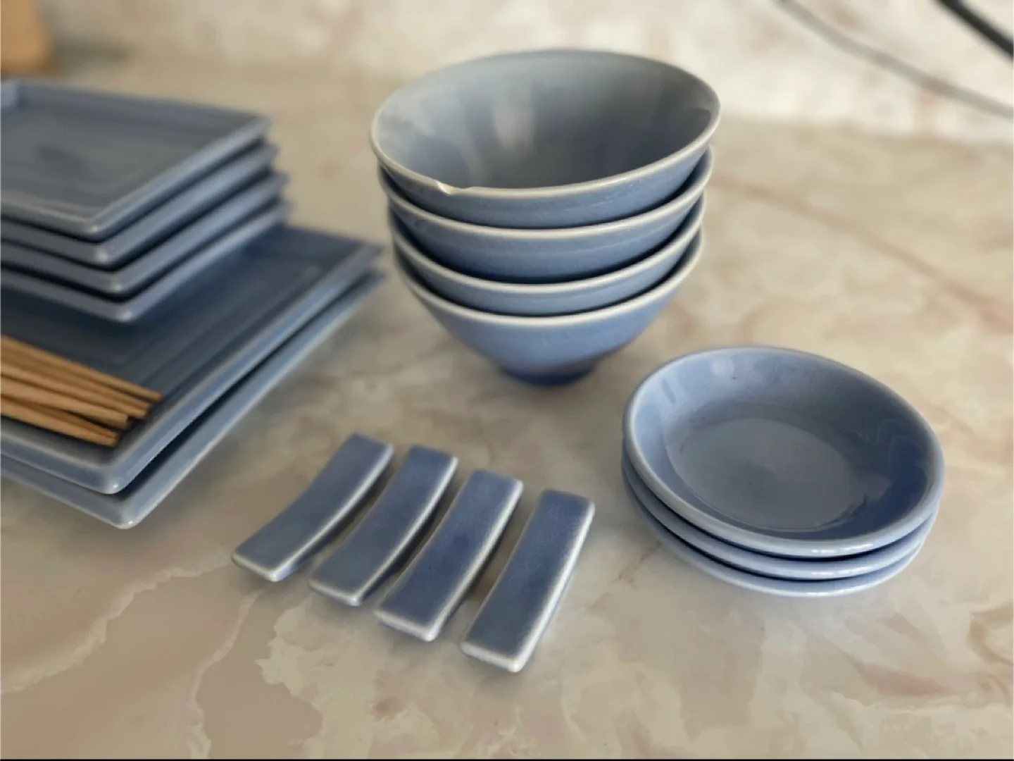 Blue Ceramic Sushi/ Japanese Dinner Set image indicator(2)