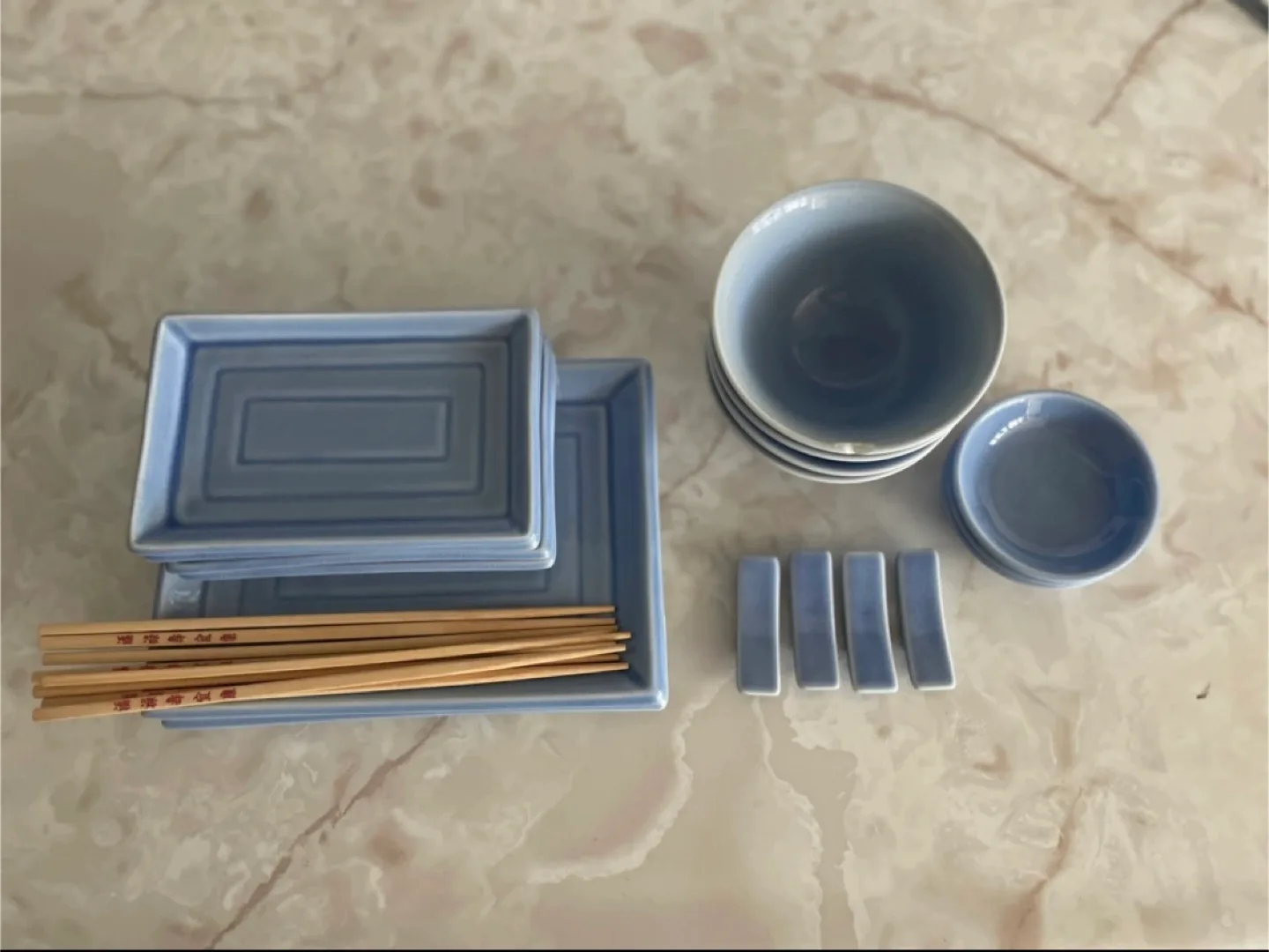 Blue Ceramic Sushi/ Japanese Dinner Set image indicator(3)