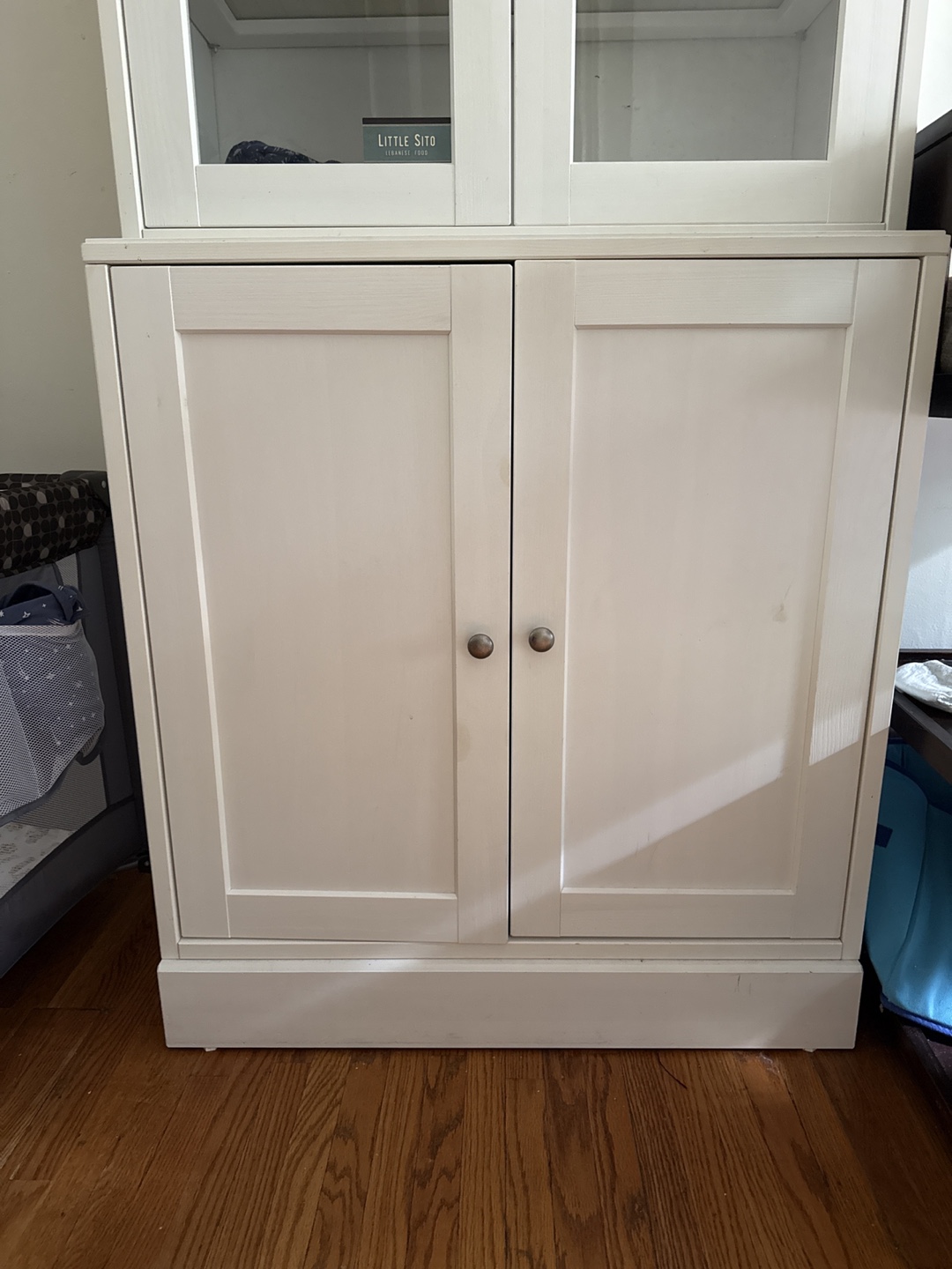 White Bookcase with Glass Doors - photo 2