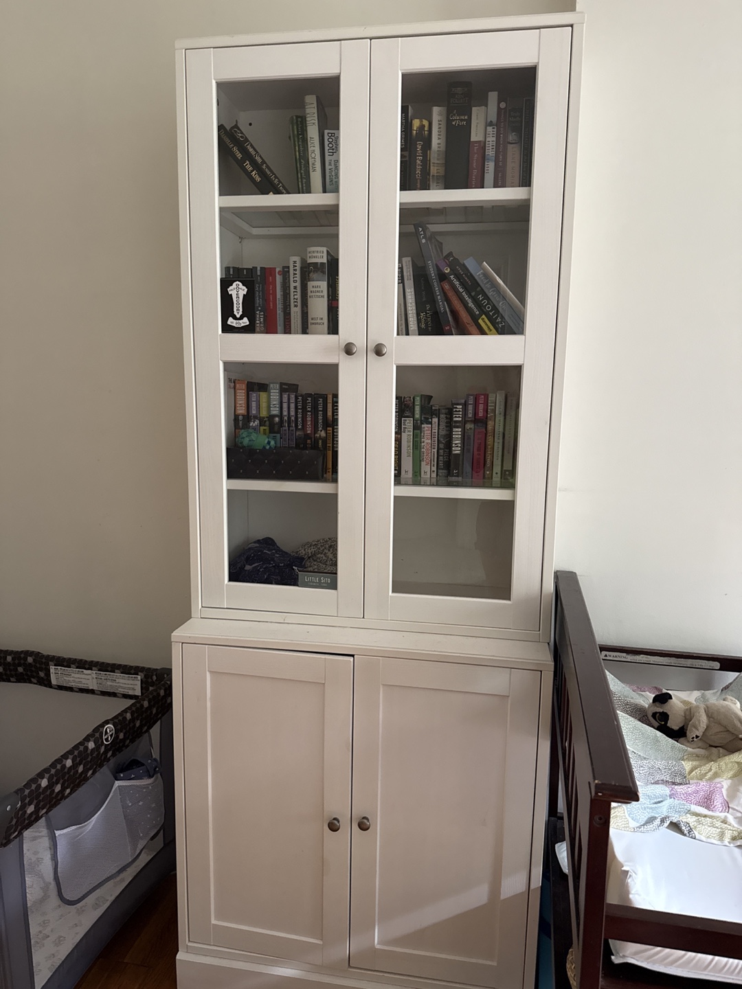White Bookcase with Glass Doors - photo 4
