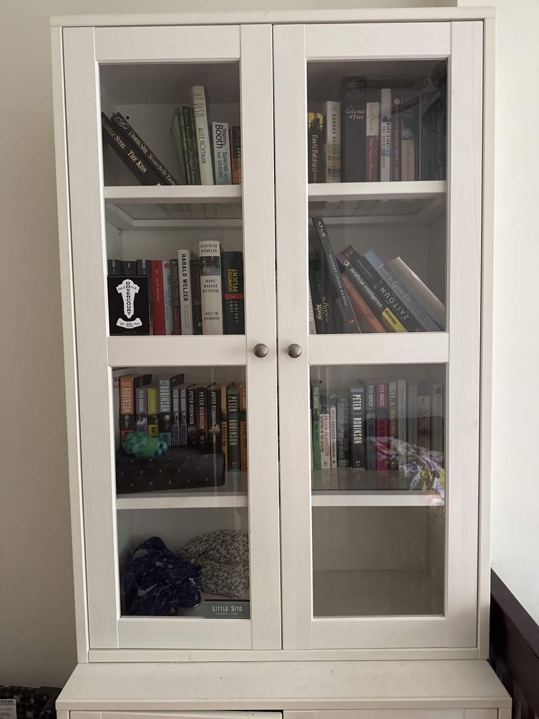 White Bookcase with Glass Doors - photo 3