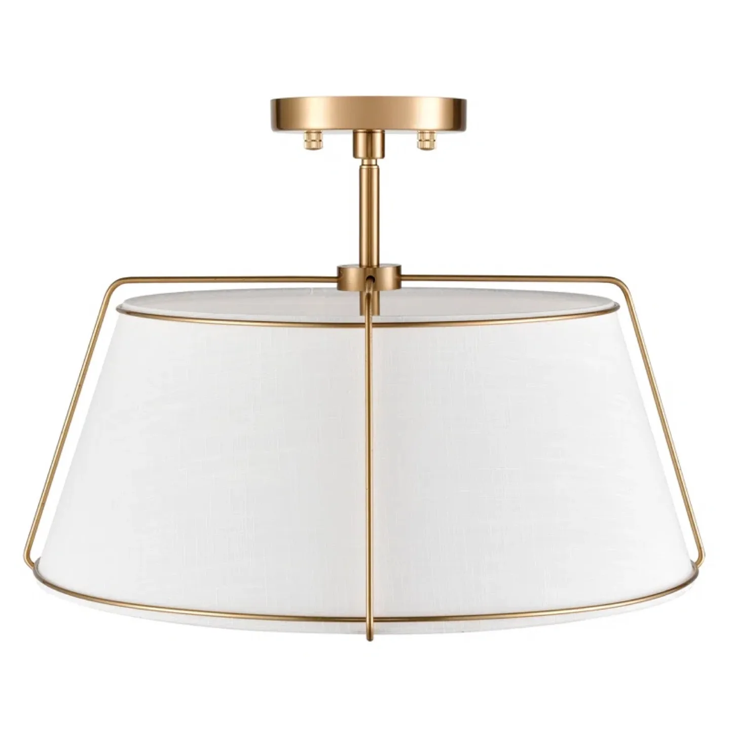 Gold and White Flush Mount Light Fixture image indicator(2)