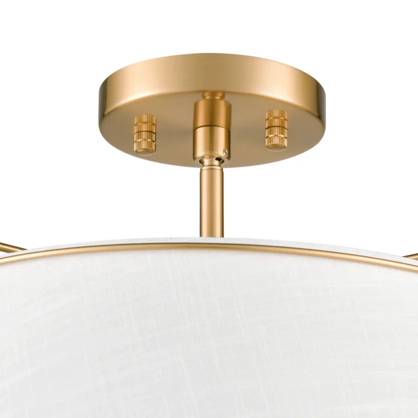 Gold and White Flush Mount Light Fixture image indicator(3)