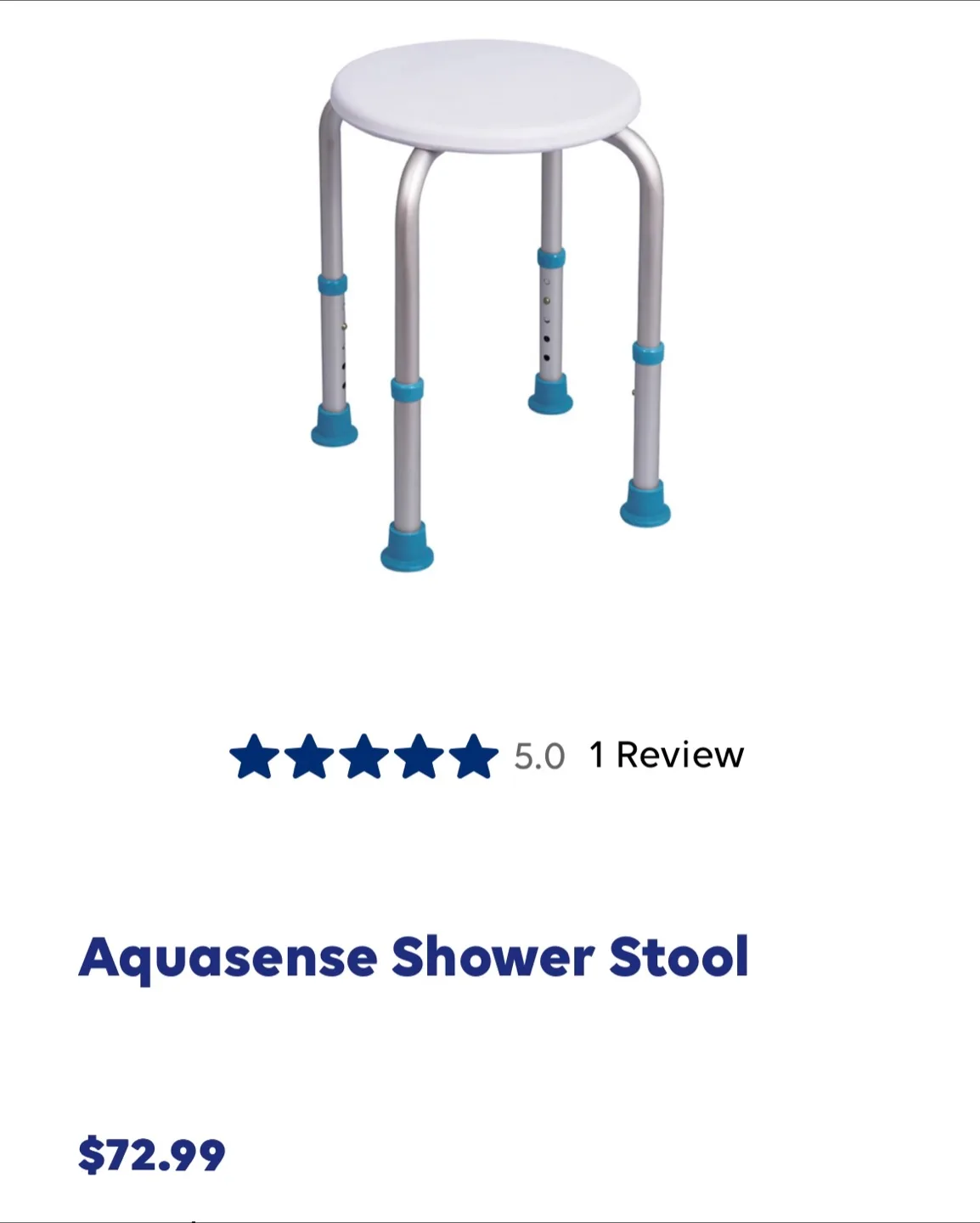 NEW Aquasense Adjustable Shower Stool thumbnail