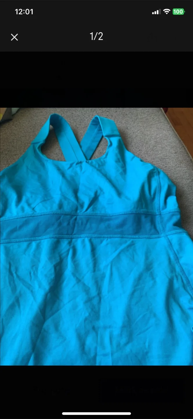Lululemon Blue Athletic Tank Top thumbnail