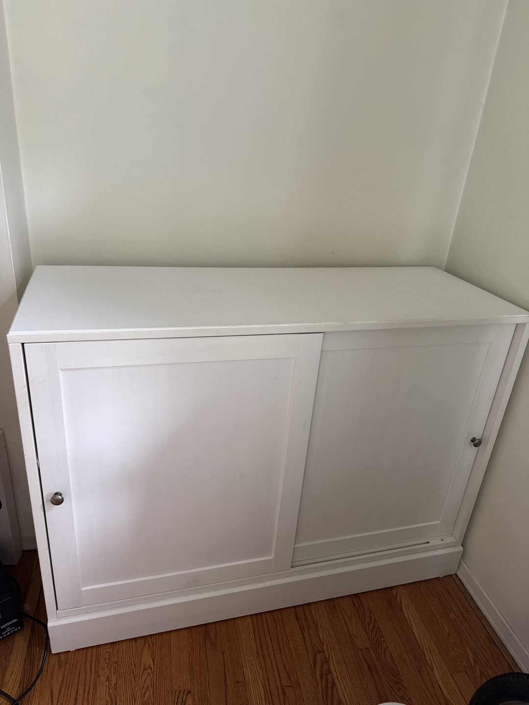 White Cabinet with Sliding Doors