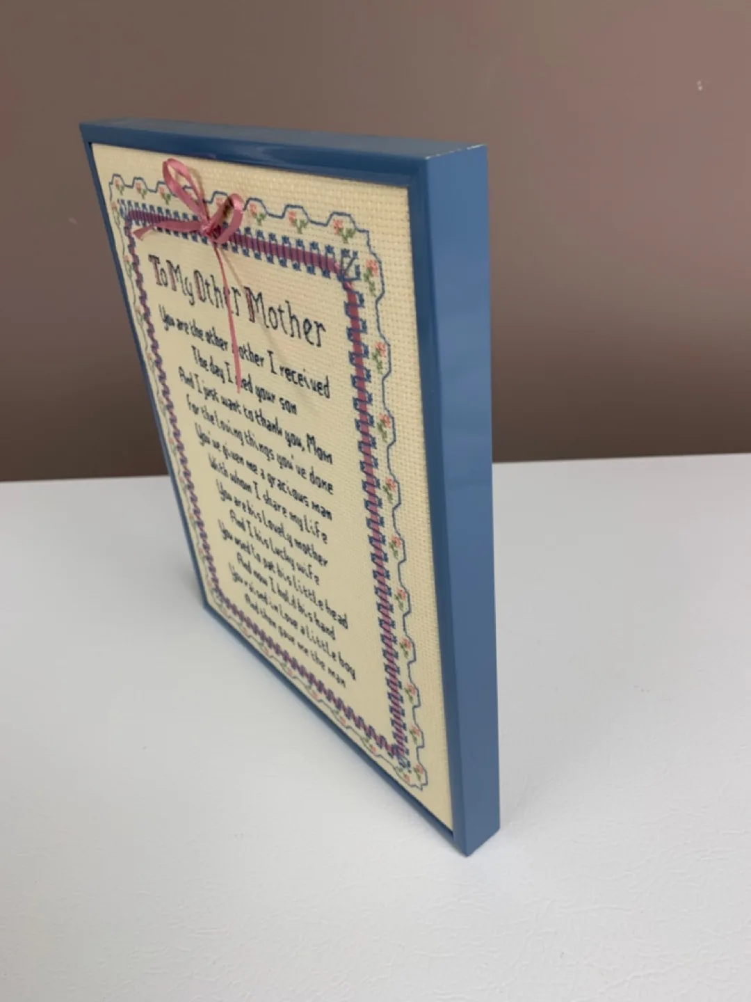 Framed Cross-Stitch for "To my Other Mother" image indicator(4)