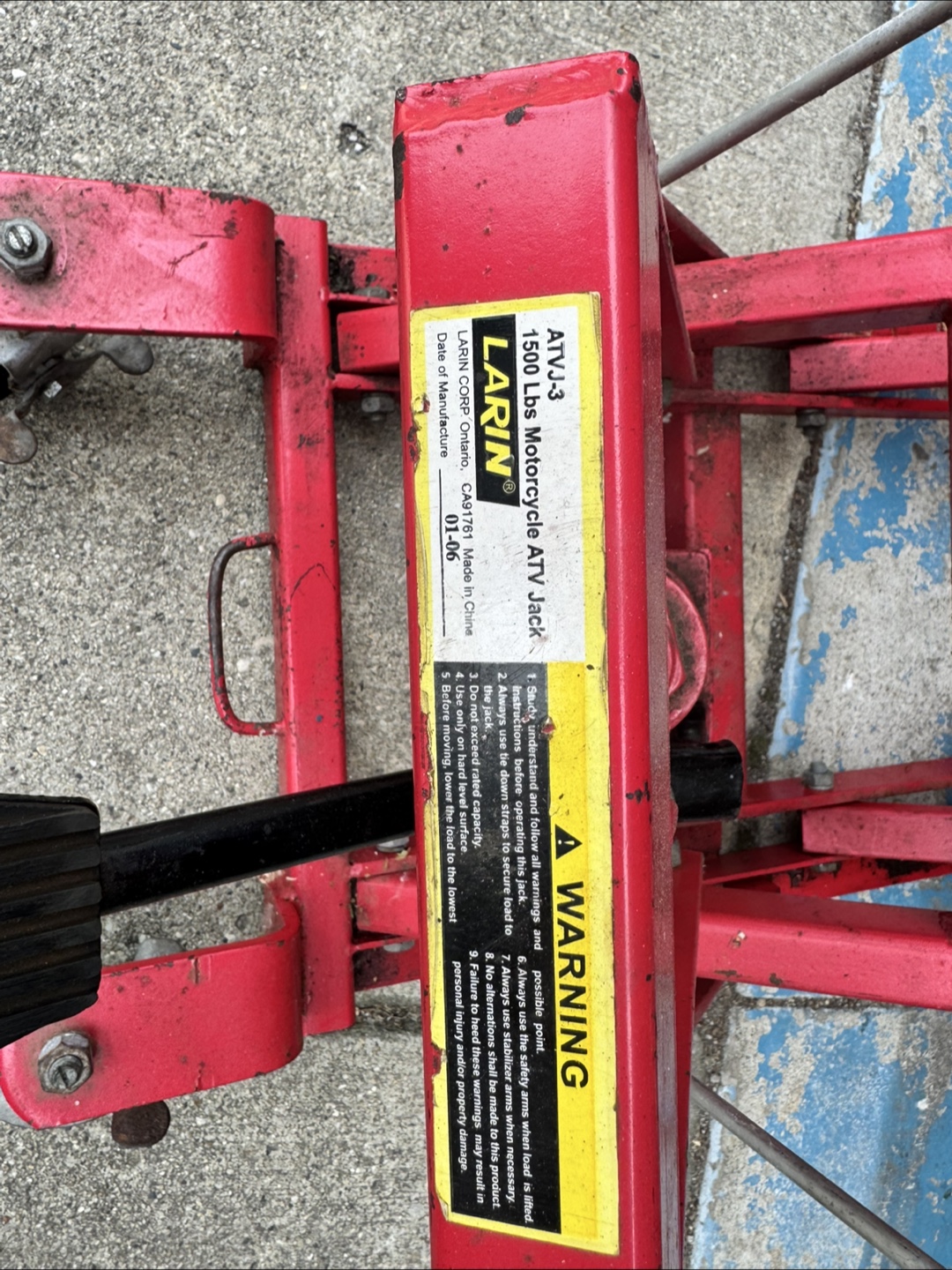 LARIN ATV-3 1500 Lbs Motorcycle ATV Jack - photo 3