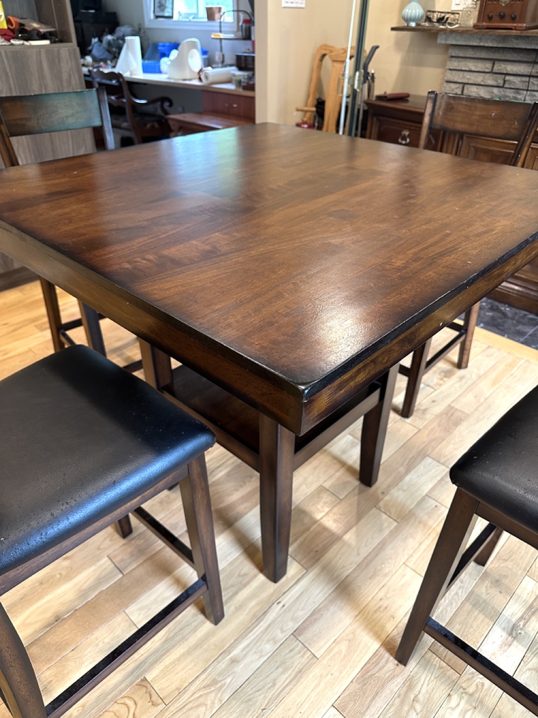 Brassex Inc 5 Piece Walnut High Top Table Set (CAN DELIVER) - photo 2