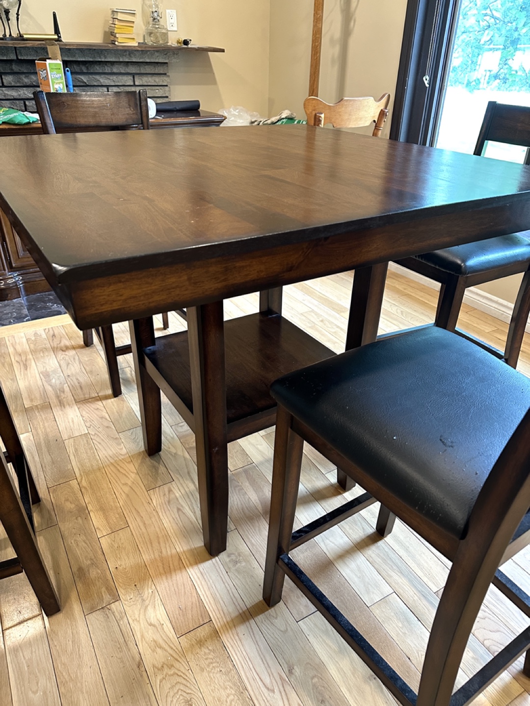 Brassex Inc 5 Piece Walnut High Top Table Set (CAN DELIVER) - photo 3