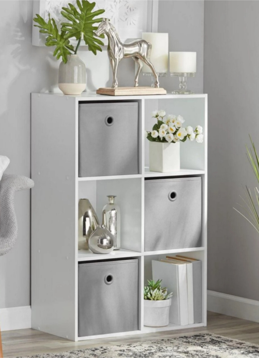 Mainstays 6-Cube Organizer, Multiple Colors, 6 storage shelves