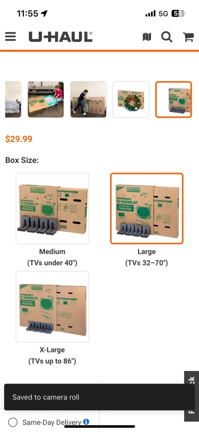 U-Haul Expandable TV Packing Kit- large image indicator(9)