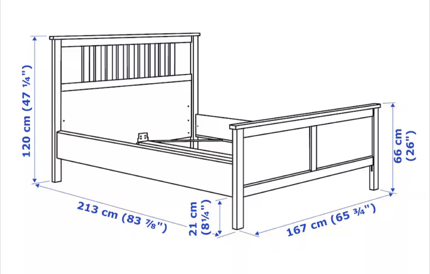 IKEA HEMNESQueen Bed Frame + free mattress (with stains) - photo 2
