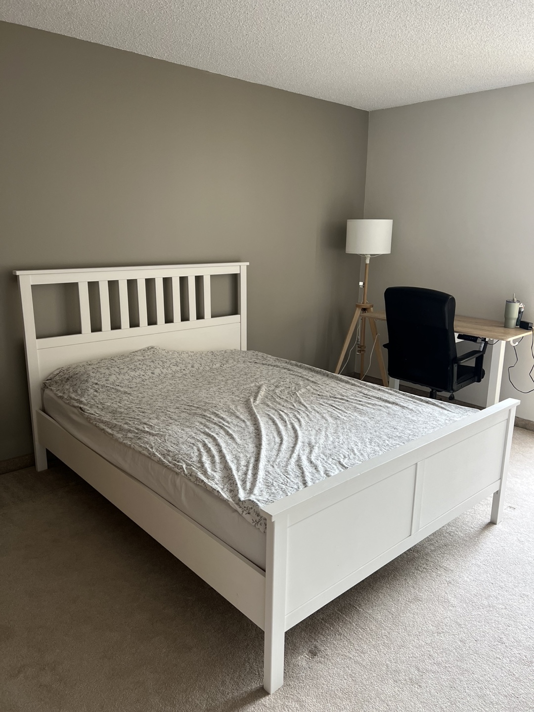 IKEA HEMNESQueen Bed Frame + free mattress (with stains)