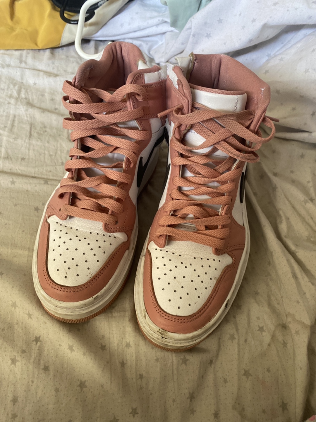 High-Top Sneakers - Pink and White