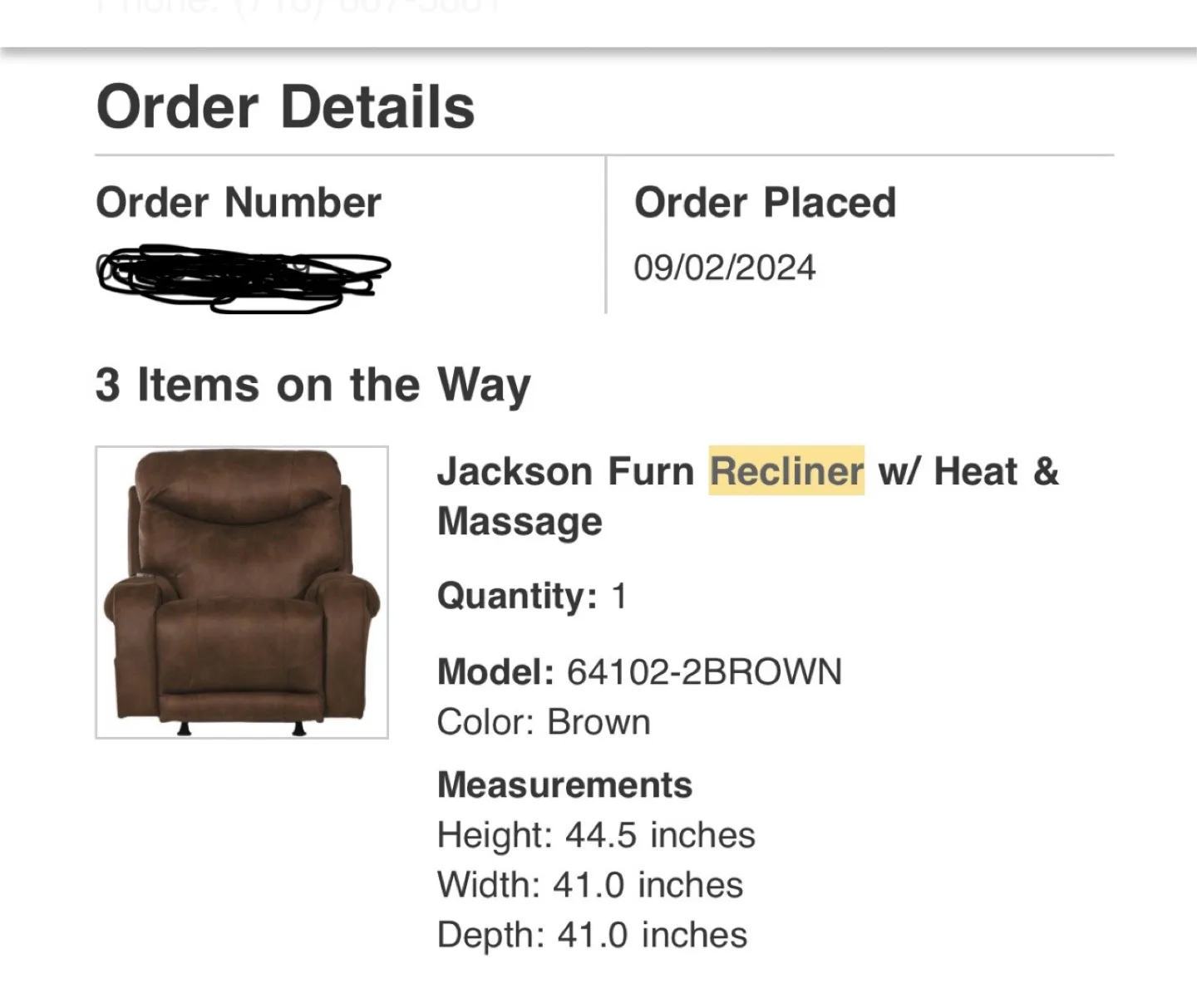 New! Jackson Furn Recliner WITH Heat & Massage from PC Richards image indicator(2)
